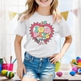 thumbnail image 2 of Toddler Girls Tops & T-Shirts 100 Days Of School Print Round Neck Loose Short Sleeve Fashion Casual Tee Shirts Streetwear,White,8-9 Years, 2 of 4