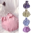 thumbnail image 2 of Pet Dress Bowknot Tie Plaid Pattern Lantern Bottom - Pet Vest Puppy Sleeveless Clothes - for Outdoor, 2 of 8
