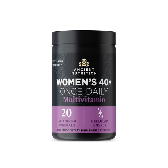 Ancient Nutrition Multivitamin for Women, Multi Women's 40  Once Daily, Magnesium, Methylated Vitamin B, C, K2, Folate and Iron Supplement, 30 count