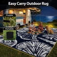 thumbnail image 4 of SIXHOME 8'x10' Waterproof Reversible Outdoor Rug with LED Strip Lights, Coastal Ocean-Inspired Patio Rug, Lightweight Woven Plastic Carpet for RV, Camping, Deck & Balcony, Dark Blue, 4 of 7