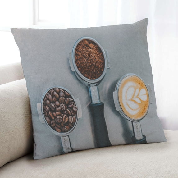 Ahgly Company Drinks Coffee Indoor Throw Pillow, 18 inch by 18 inch