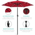 thumbnail image 5 of Best Choice Products 7.5ft Outdoor Solar Patio Umbrella for Deck, Pool w/ Tilt, Crank, LED Lights - Red, 5 of 7