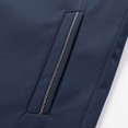 thumbnail image 3 of SWSMCLT Men's Long Sleeve Casual Jackets & Coat Button Down Single Breasted Windbreaker Lightweight Slim Fit Fall Top Winter Mock Neck Fashion Navy Small, 3 of 5