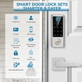 thumbnail image 3 of BEBASIA Smart Fingerprint Door Lock with Handle Set, Full App Control, Keyless Entry Door Lock, Electronic Digital Touchscreen Keypad, Deadbolt Smart Locks for Front Door, Auto Lock, Satin Nickel, 3 of 7