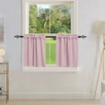 thumbnail image 2 of DONGPAI 2 Panels Blackout Kitchen Curtains, Rod Pocket 30 inch Short Curtains Cafe Curtains Bathroom Window Curtains, Pink, 2 of 6
