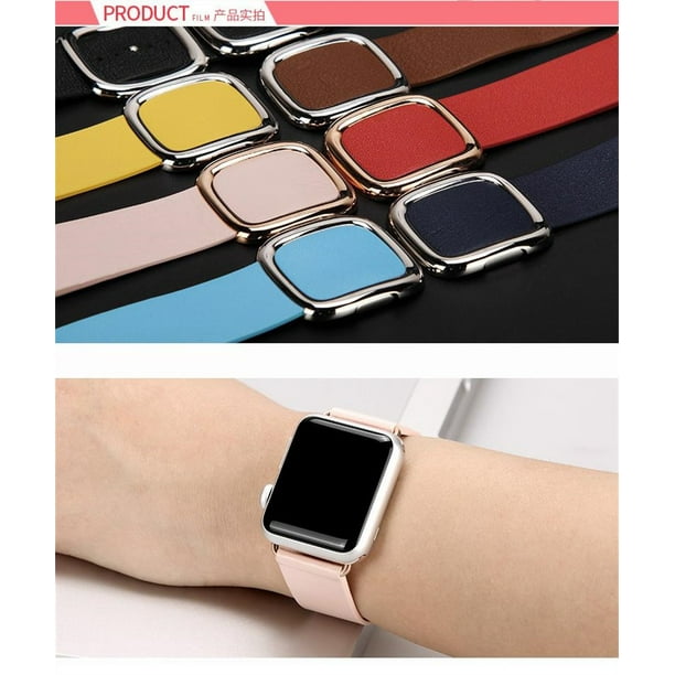 Modern Buckle Strap for Apple Watch Bands 44mm 45mm 41mm 40m 42mm 38mm  Correa Leather Bracelet iwatch Series 7 5 4 3 6 SE 2