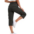 thumbnail image 7 of felwors Womens Capris with Pockets Loose Fit Casual Capri Pants Dressy Lightweight Ladies Baggy Cargo Pants for Hiking Dark Gray for Size XXL, 7 of 7