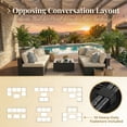 thumbnail image 4 of Howcool 7-Piece Modular Outdoor Patio Furniture Set with Cushions and Tempered Glass Table, 4 of 6
