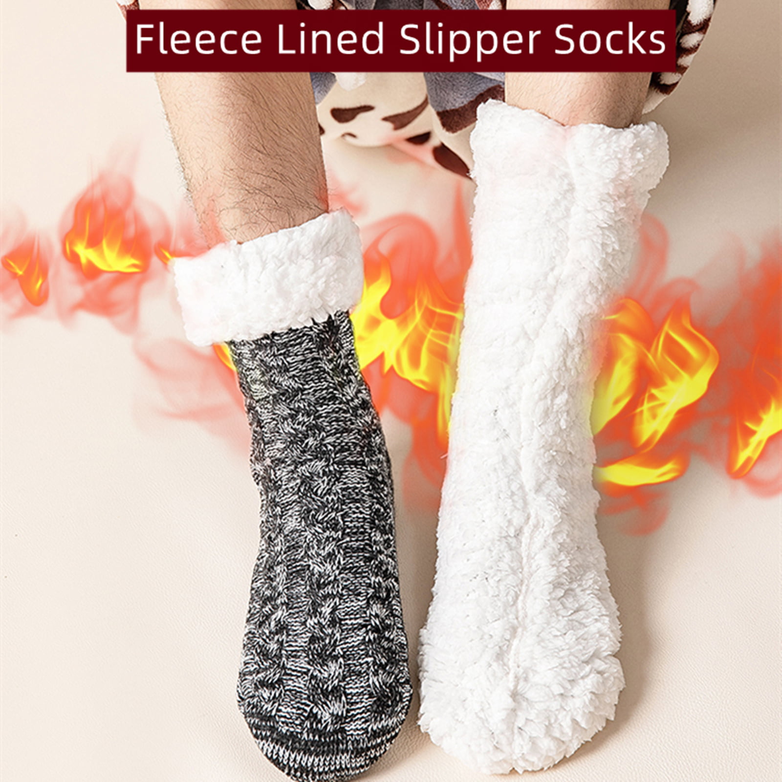 Women Slipper Socks Cute Christmas Warm Fleece Fluffy Anti Slip Socks Floor  Sock | eBay