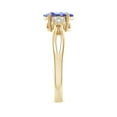 thumbnail image 3 of ANGARA Natural Oval 1.25 ct Tanzanite Split Shank Ring with Trio Diamonds in 14K Yellow Gold for Women (Size-8x6mm) | December Birthstone, Anniversary, Jewelry Gift for Women | Natural Tanzanite Ring, 3 of 8