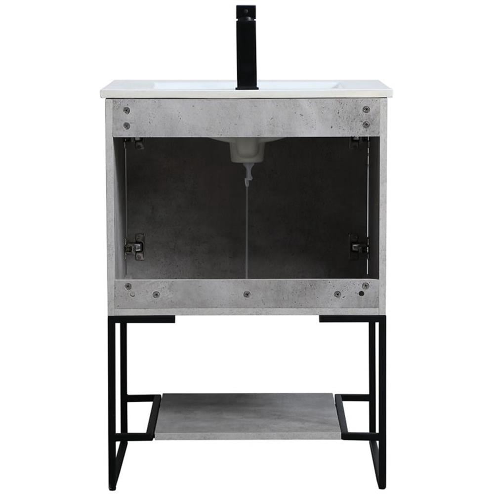 24 inch Single Bathroom Vanity in Concrete Grey