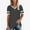 Gris Foncé, variante sur Hauts Couture Manches Couleur Unie Casual V-neck T-shirt à Manches Courtes pour Femmes