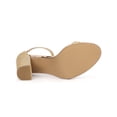 thumbnail image 5 of BLISSFUL STEP Women's Glitter Ankle Strap Block High Heels Sandals, 5 of 6