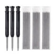 thumbnail image 1 of Solid Carpenter Pencil with Refill Leads Sharpener Woodwork Marker (Black), 1 of 15