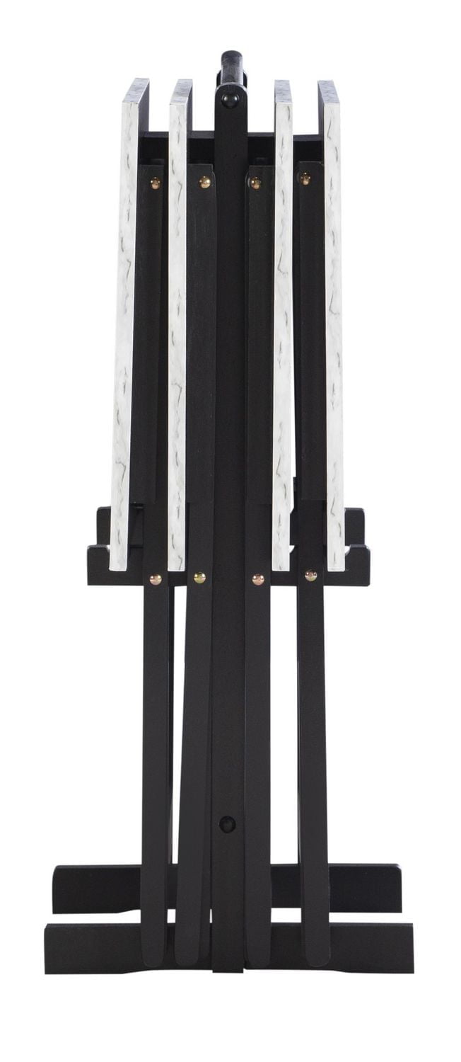 Giles White Faux Marble Tray Table Set