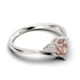 thumbnail image 2 of Gorgeous Minimalist 1.25 Carat Pear Cut Morganite And Diamond Moissanite Unique Engagement Ring, Affordable Wedding Ring in 925 Sterling Silver With 18k White Gold Plating Gift For Her Love, 2 of 3
