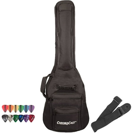 ChromaCast Electric Guitar Soft Case, Padded Gig Bag, Includes Strap &