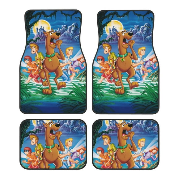 Car Foot Mat Set of 4 Pieces, Scooby-Doo Car Carpet Full Set Floor Mats Fit for SUV, Vans, Sedans, Trucks