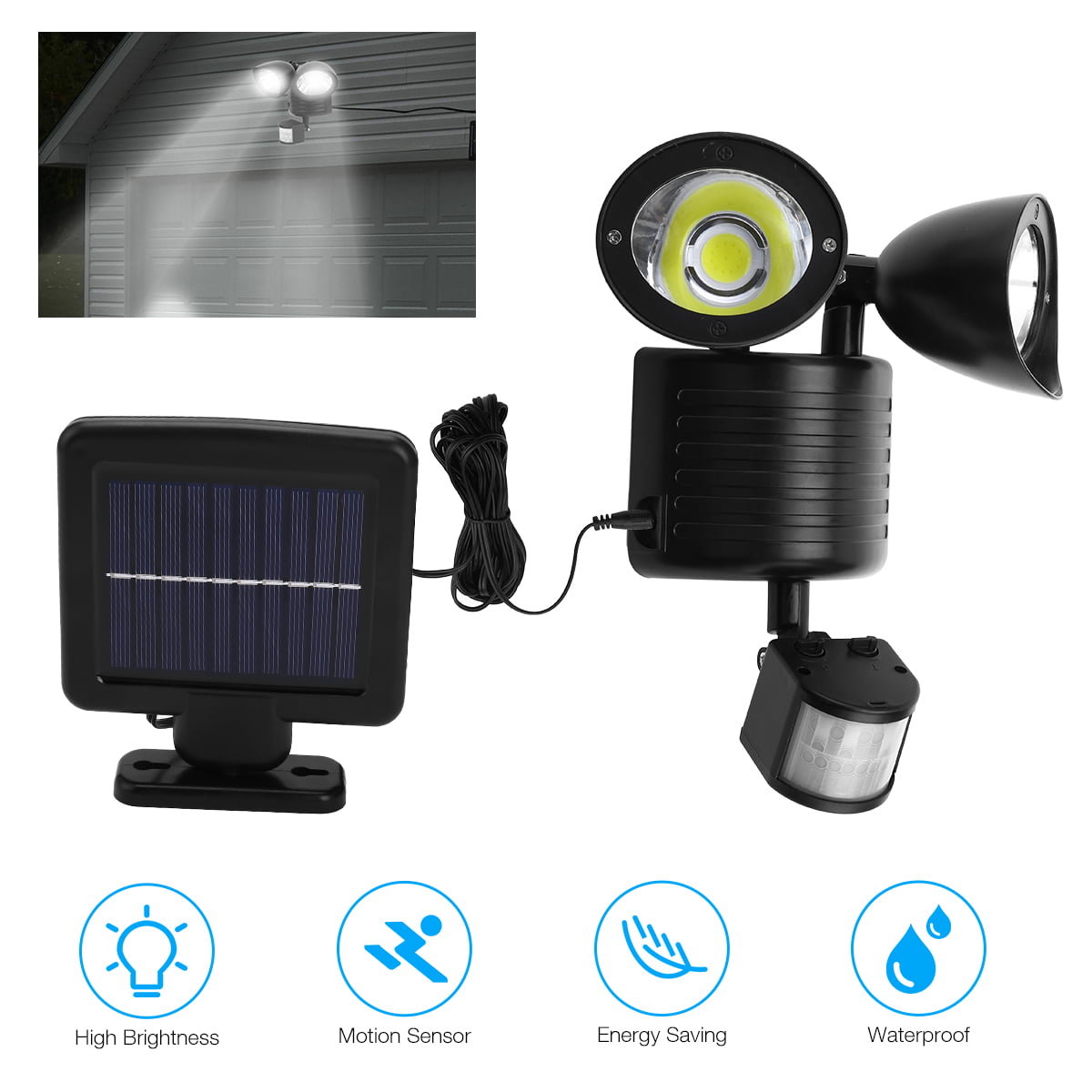 22 LED Solar Powered PIR Motion Sensor Light Outdoor Garden Security Flood Lamp 