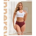 thumbnail image 2 of INNERSY Women’s High Waisted Lace Briefs Soft Cotton Underwear 5 Pack(L,Dark Vintage), 2 of 6