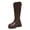 Brown Boots for Women, variant on hopeusnice Women Knee High Riding Boots With V Shaped Top Back Zipper Closure Chunky Heel For Fall Winter And Fashion Outfits Black 35