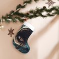 thumbnail image 7 of Yiaed Wave Sailboat Shark Print Christmas Stockings, Christmas Stockings Hanging Ornaments, Christmas Stockings for Family Christmas Holiday Decorations, 7 of 7