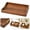 Natural Acacia+Golden, variant on Acacia Wood Serving Tray with Handles, Rectangular Natural Wood Decor Tray, 17Inch Farmhouse Table & Kitchen Display