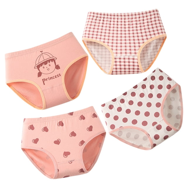 MIASHUI Culottes pour Filles, Tout-Petits, Coton Confortable, Caleçons Courts, Shorts, Pantalons, Lot de 4, 7-9 Ans
