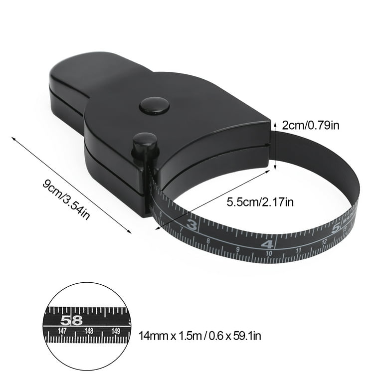 LYUMO 150cm / 60in Body Waist Measuring Tape Accurate Head Hips Legs  Retractable Measure Tape Black 