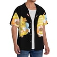 thumbnail image 2 of Gukieu Bee Happy Sunflower Gnomes Print Men's Short-sleeved Shirts, Button-down Pocket Shirts, T-shirts, Beach Vacation Travel Summer Clothing-4X-Large, 2 of 5