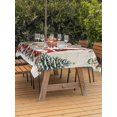thumbnail image 2 of Outdoor Tablecloth with Umbrella Hole and Zipper, Beige Christmas Rectangle Table Cloth 52x70 Inch Waterproof Tablecloth, Gnomes Xmas Tree Poinsettia Eucalyptus Picnic Table Cover for Patio Camping, 2 of 7