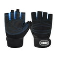 thumbnail image 2 of CxhicLuv Dark Blue Half Finger Gloves, 6.9×4.1×0.8 Inch, Sturdy, Breathable, Secure, Perfect for Workouts, Sports, Polyester & Easy-On/Off, Suitable for Adults, Weightlifters, Dark Blue, 2 of 7