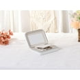 thumbnail image 5 of Unique Bargains Travel Jewelry Box with Mirror Portable PU Leather Jewelry Organizer White, 5 of 7