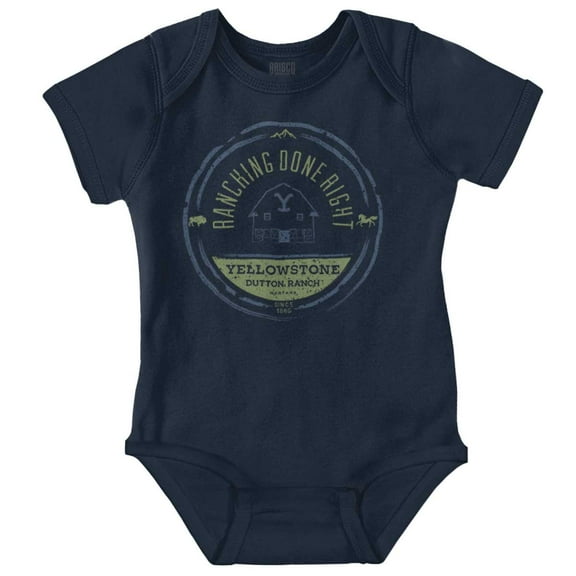 Yellowstone Ranching Done Right Romper Boys or Girls Infant Baby Brisco Brands NB