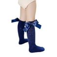 thumbnail image 3 of Arvbitana Baby Girls Knee High Socks, Cable Knit Cotton Socks with Bow, 3 of 7