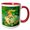 Red/White, variant on 3drose, Fantail Goldfish with Green Bubbles Vector, 15oz Two-tone Red Mug