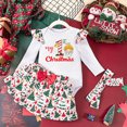 thumbnail image 2 of zuwimk Newborn Baby Girl Fall Outfit Set Romper Pants Infant Clothes Letter Print Long Sleeve Ribbed Jumpsuit Bodysuit Clothing(18-24 Months,Beige), 2 of 4
