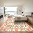 thumbnail image 3 of ODIKA 6'x9' Machine Washable Non-Slip Area Rug, Oriental Cream High Traffic Rug, Ivory, 1082322, 3 of 7