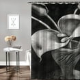 thumbnail image 2 of JEUXUS Durable and Washable Contemporary Life White Flower Lily Shower Curtain Multiple Sizes White, 2 of 7