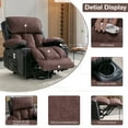 thumbnail image 5 of LEGAHOME Lift Recliner, Electric Power Lift Chair with Heat Therapy and Massage, PU Leather Lift Recliner with Cup Holders, USB Port and Side Pocket, Wide Seat Recliner Sofa for Elderly, Black&Brown, 5 of 12