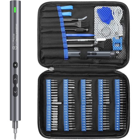 Uniidea Mini Electric Screwdriver Set 120 in 1 Small Portable Cordless Power Screwdriver Set with 100 Precision Bits & LED Light & 20-bit Tool Set Handy Repair Tool for Ph