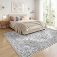 thumbnail image 3 of Janvonne Bohemian Grey Area Rug, Boho Chic Distressed Oriental Carpet, Washable Non-Slip Vintage Floral Rug for Living Room Bedroom,5'x7', 3 of 8