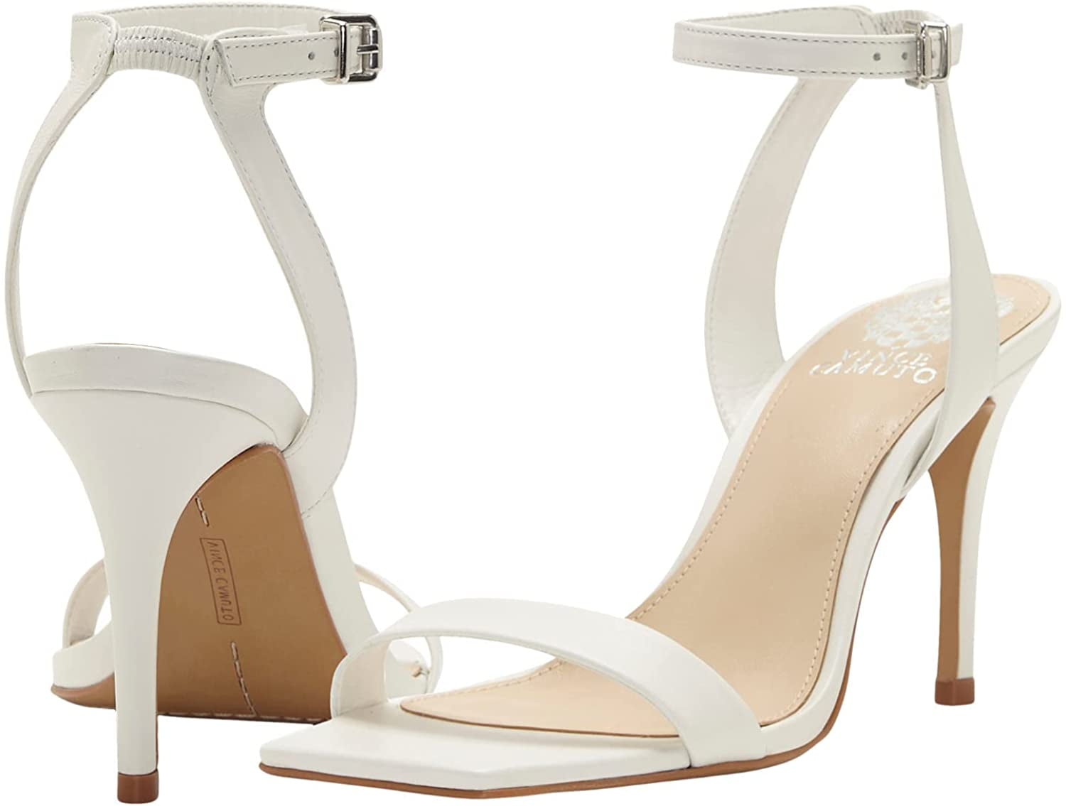 Vince Camuto Womens Saprenda Ankle Strap Sandal Heeled 9.5 White Swan - Walmart.com