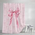 thumbnail image 3 of Shower Curtains for Bathroom, Pink Bow Waterproof Fabric Shower Curtain, Cute Watercolor Girls Cartoon Luxury Decorative Bathroom Curtain for Bathtub, 66"x72", No Hooks Included, 3 of 9