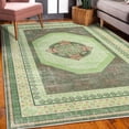 thumbnail image 3 of Bohemian Decorative Rug, Mandala Like Floral Medallion Motif Geometric Forms and Spring Flowers Art, Quality Carpet for Bedroom Dorm and Living Room, 6 Sizes, Pistachio Green, by Ambesonne, 3 of 4