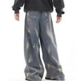 thumbnail image 5 of Jeans Men Hop Distressed Wide Leg Loose Denim Trousers Baggy Street Style Casual Vintage Men's Pants, 5 of 6