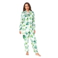 thumbnail image 4 of Adult Christmas Onesie Many Four-leaf Clovers Adult Zipper One-Piece Pajamas Unisex Pajamas with Pockets, 4 of 6