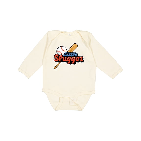 Inktastic Little Slugger Boys or Girls Long Sleeve Baby Bodysuit