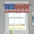 thumbnail image 3 of 4th of July Patriotic Stars Stripes Kitchen Curtains Valance for Windows, Independence Day Seasonal Summer Holiday Short Topper Rod Pocket, Home Living Room Bedroom USA Red White Blue Decor 54, 3 of 6