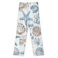thumbnail image 3 of Marine Coral Shell StarBlue Pajama Pants Breathable with Pockets Pajamas For Lady Vintage Sleeping Pants Bedroom Homewear, 3 of 6